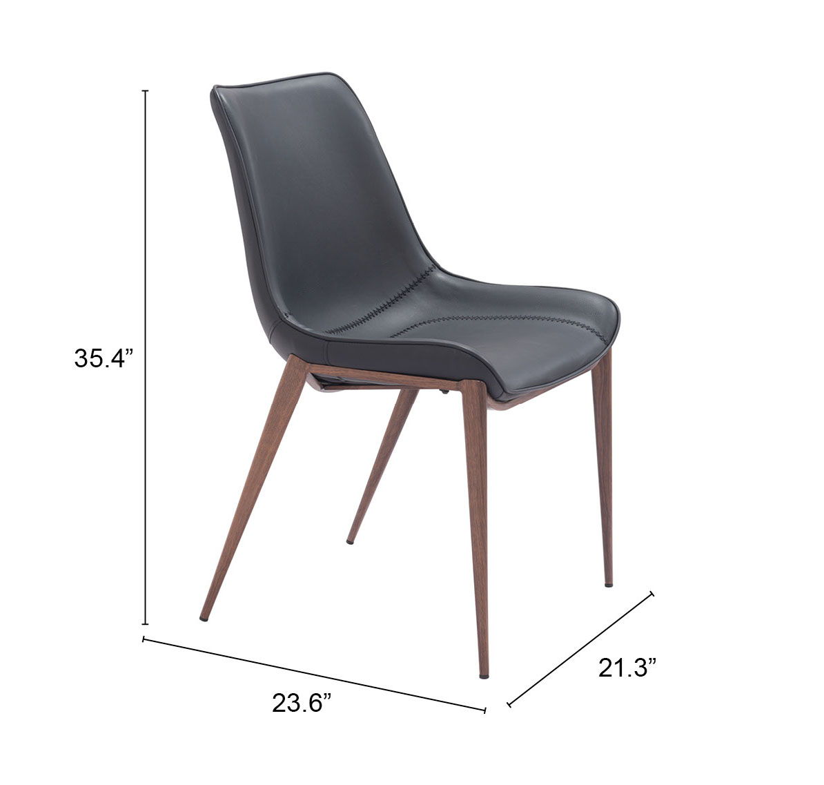 Magnus - Dining Chair (Set of 2) - Black / Walnut