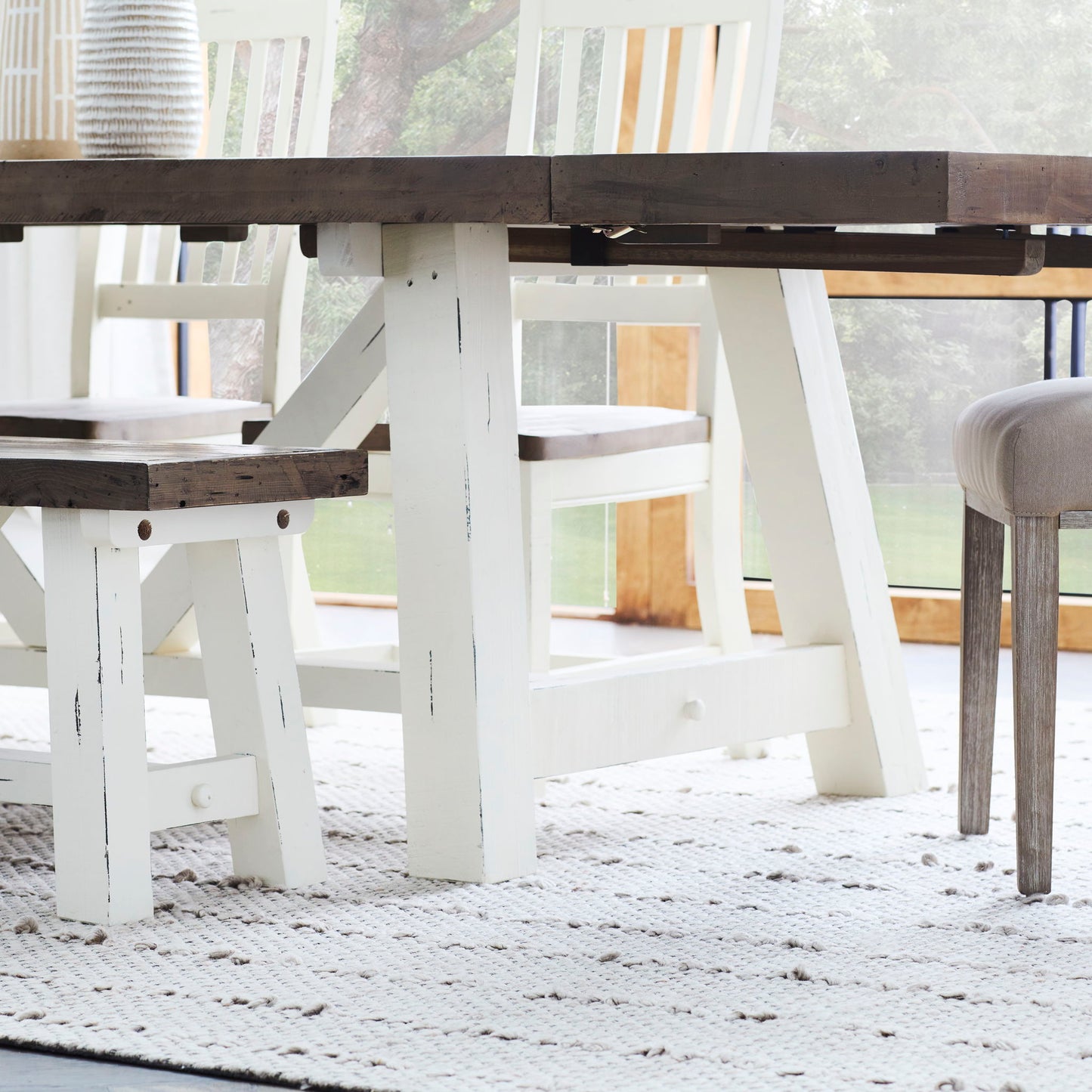 Chester - Dining Table 78" - Distressed White