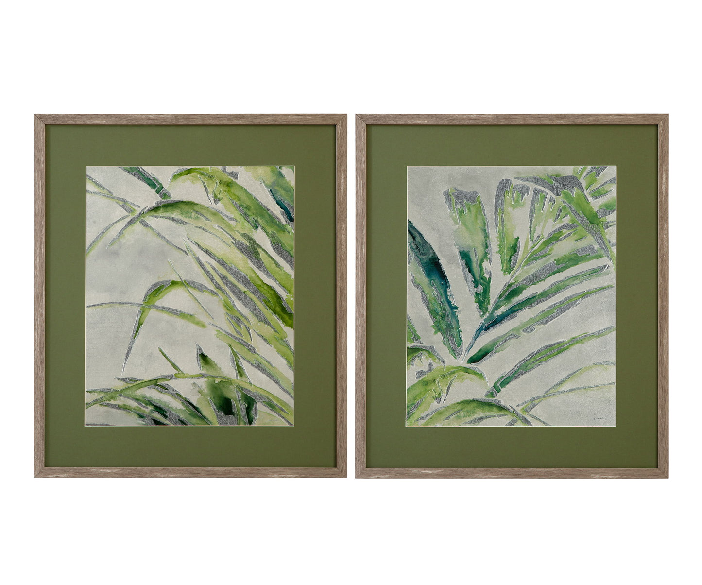 Green Palm I Framed Print - Green / Light Brown