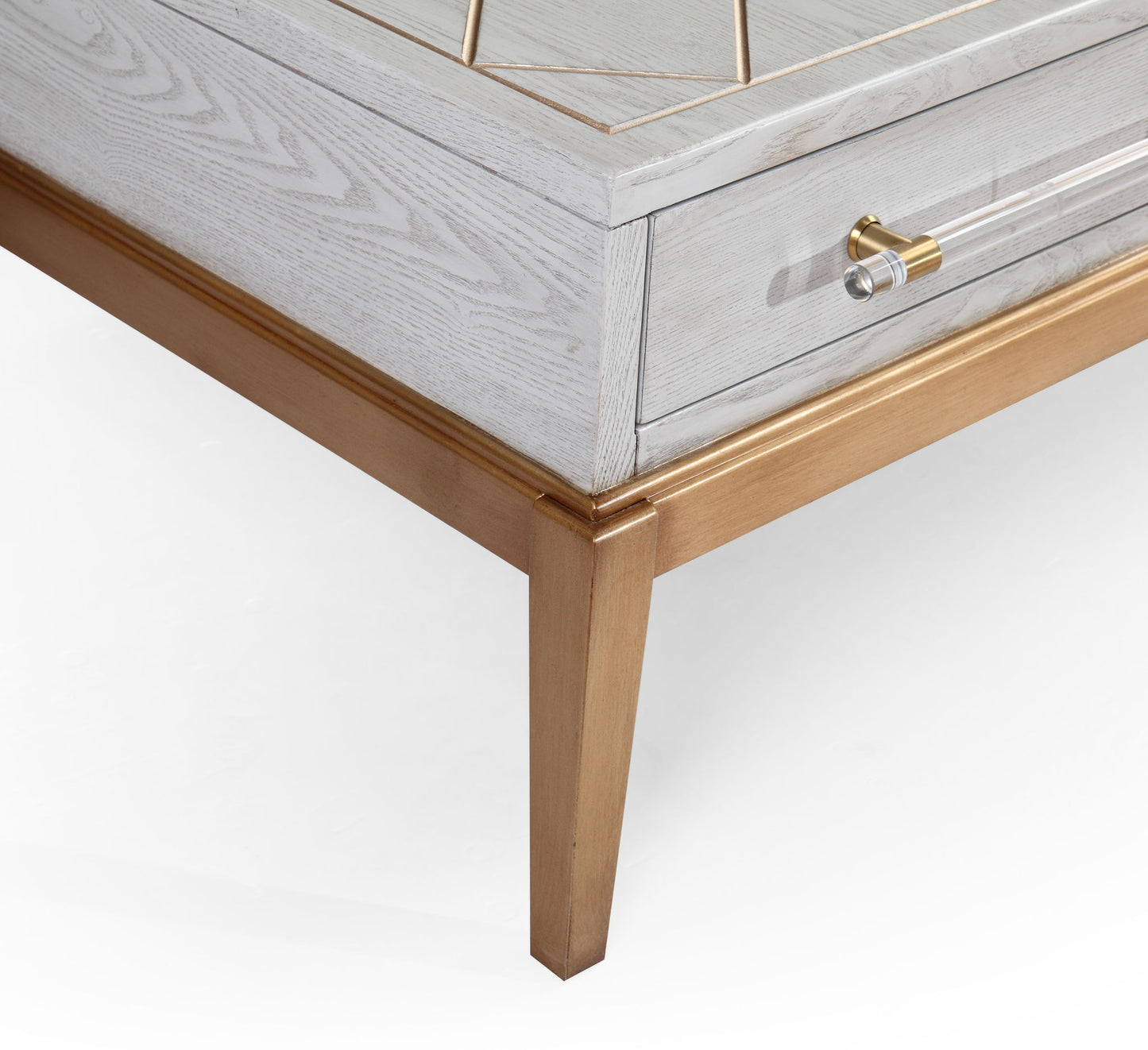 Perrine - Rectangle Cocktail Table - Silver / Gold