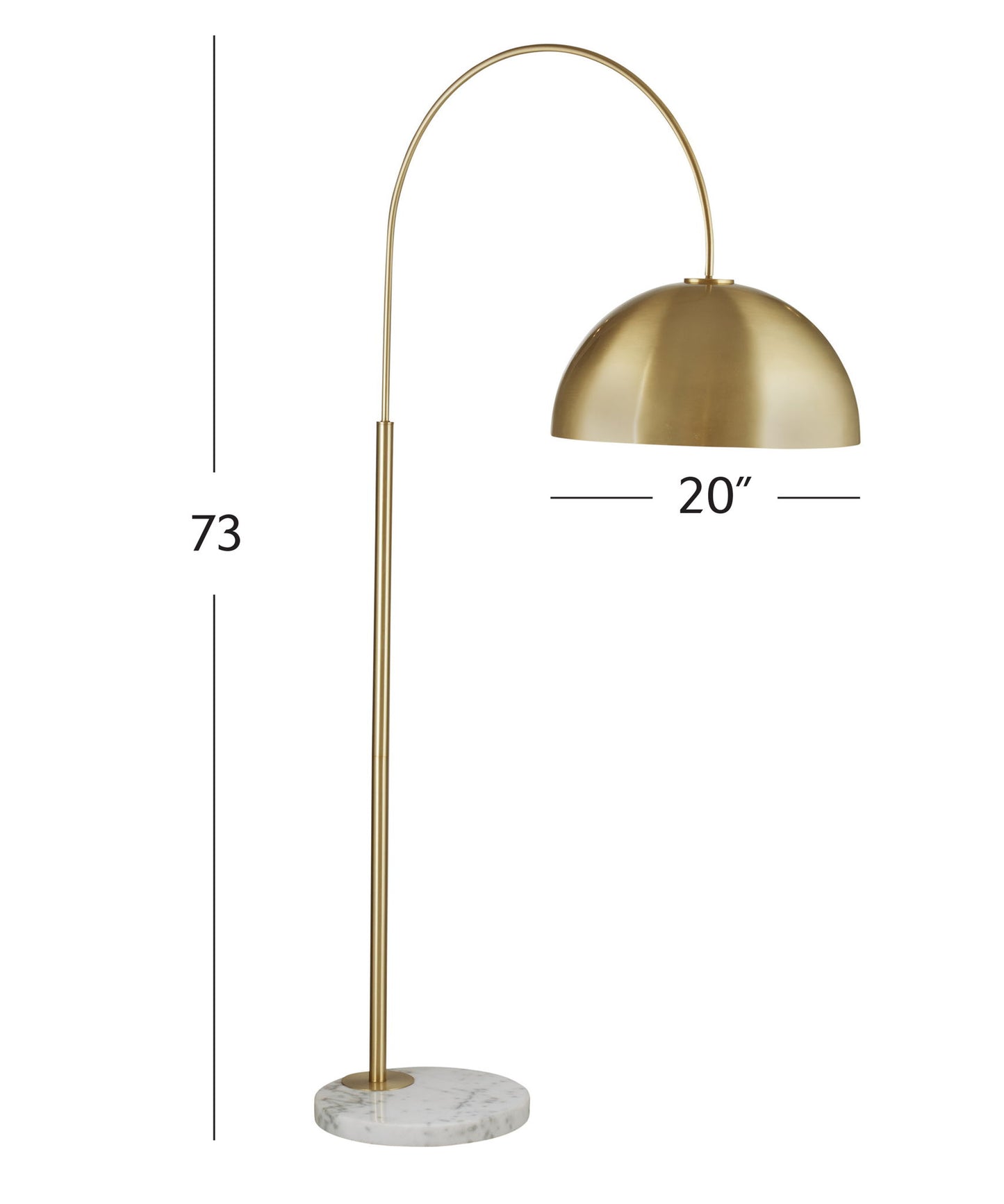 Caldwell - Floor Lamp - White / Brass