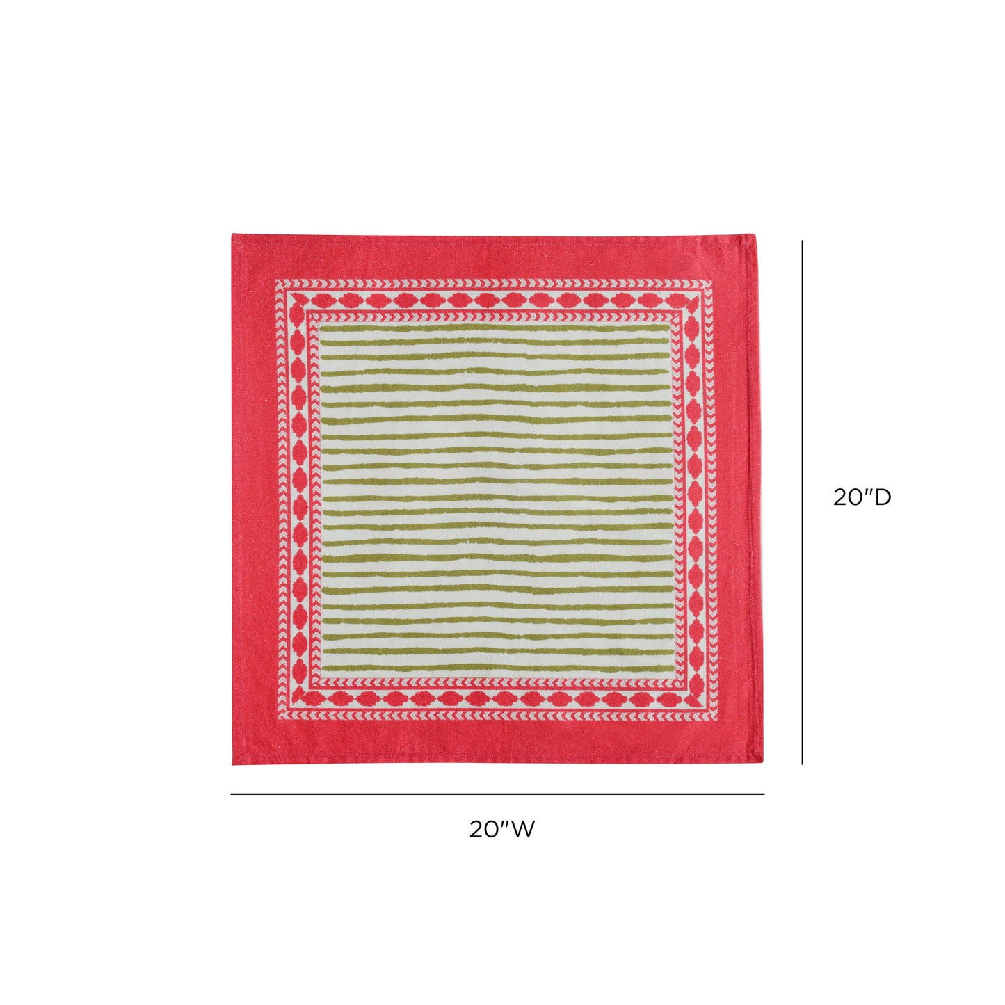 Crissy - Bamboo Cotton Canvas Printed Napkins (Set of 4) - Pink