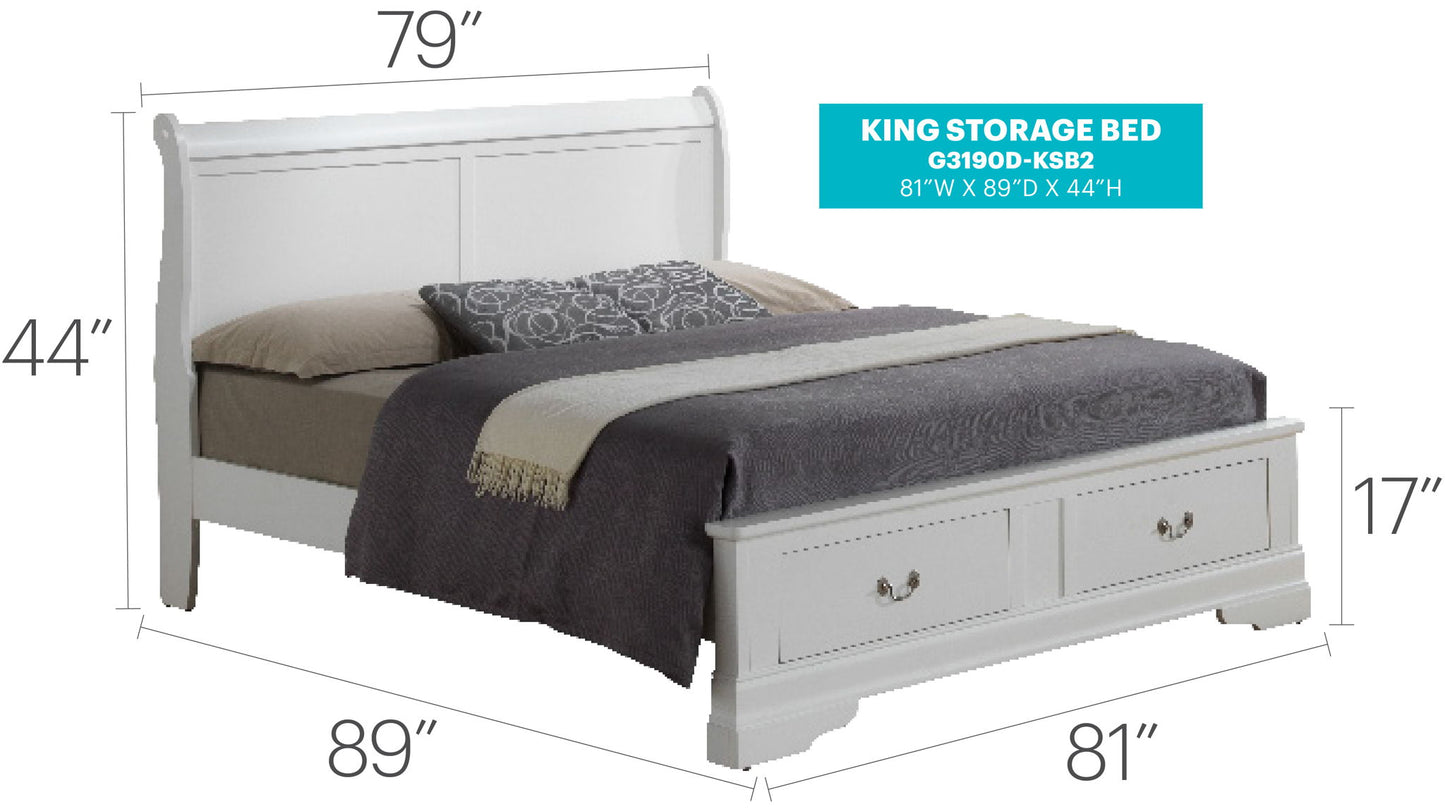 Glory Furniture - Louis Phillipe - Storage Bed
