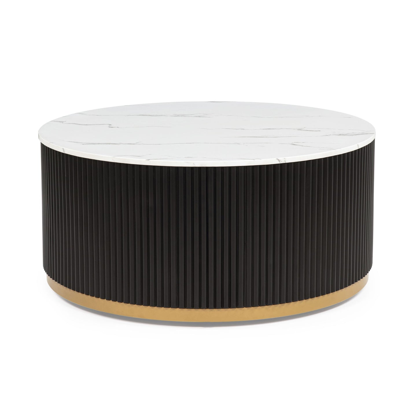 Kara - Coffee Table With Casters - Black / White
