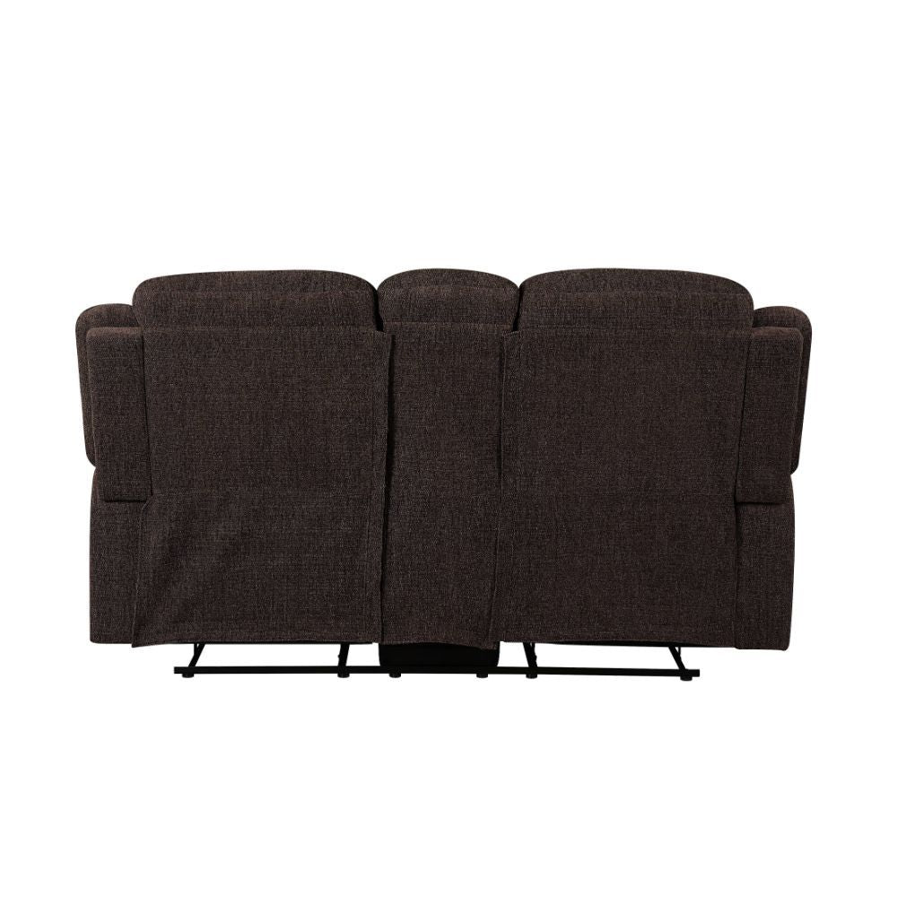 Madden - Motion Loveseat With Console - Brown Chenille