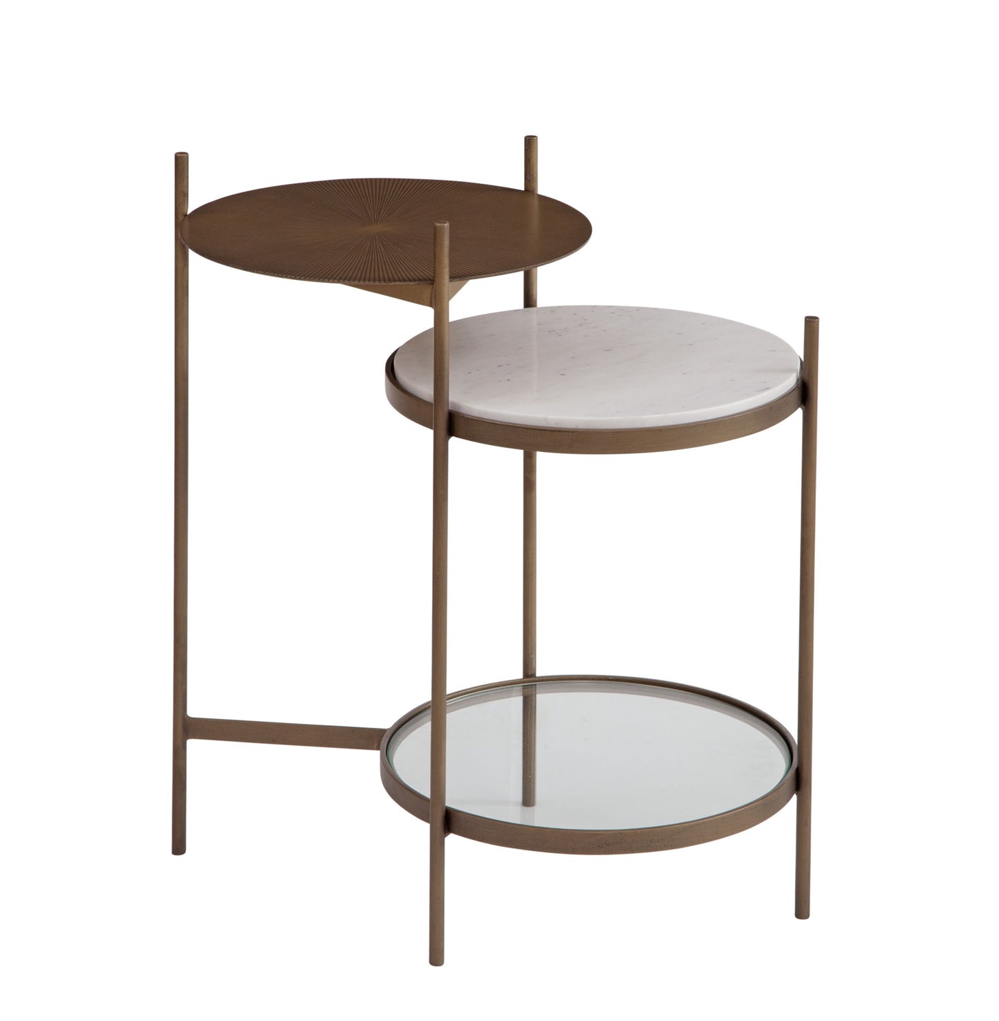 Felicity - Accent Table - Brushed Gold / White Marble