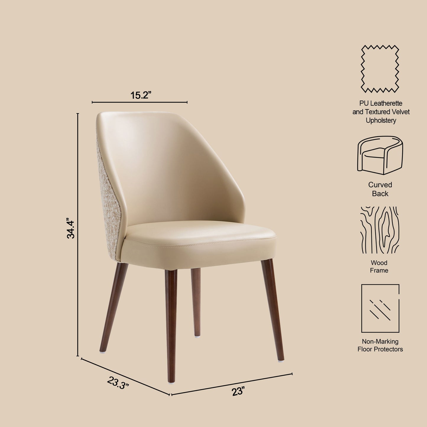 Manhattan Solace - Wood Upholstered Dining Side Chair (Set of 2)