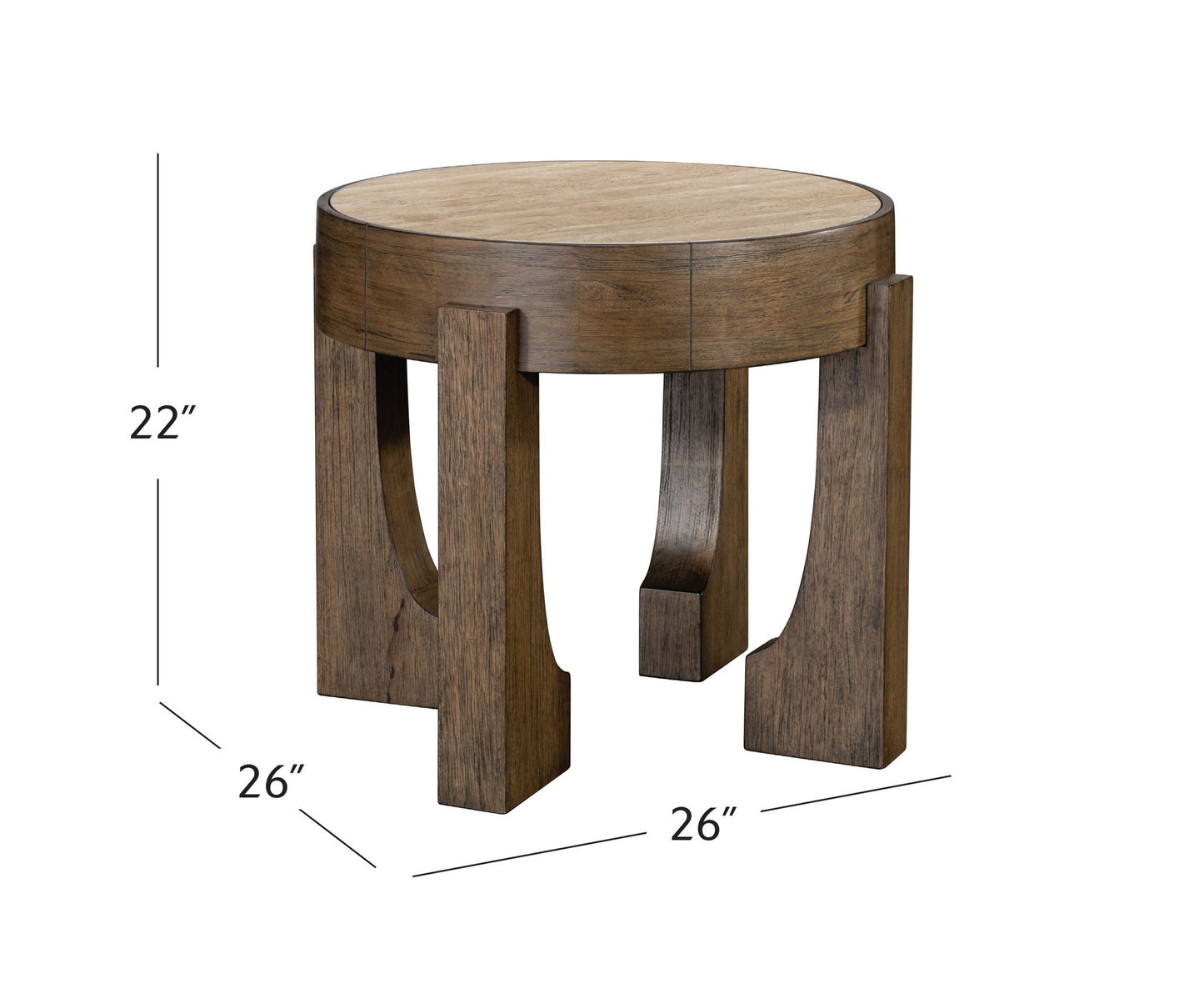 Canyon - End Table - Espresso / Travertine