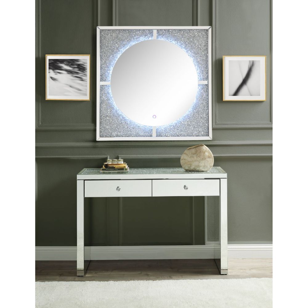 Noralie - 32"H Console Table - Mirrored & Faux Diamonds