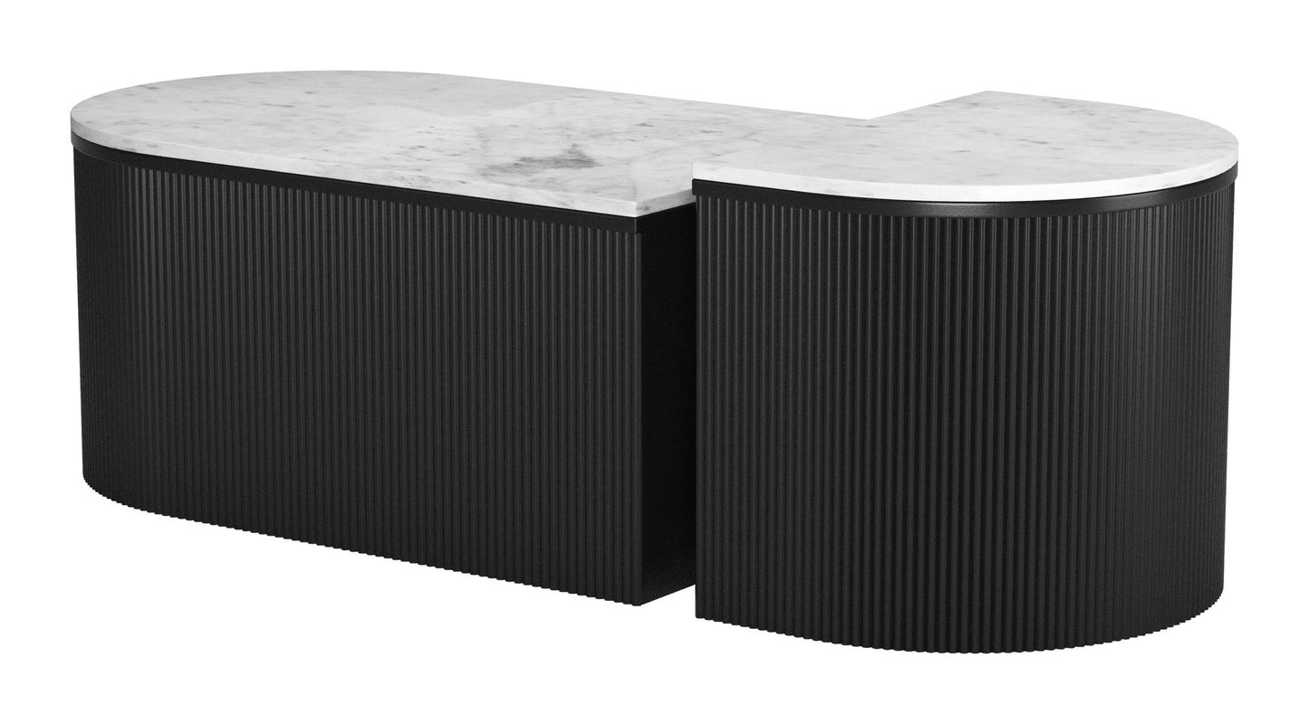Ormara - Coffee Table Set - White / Black