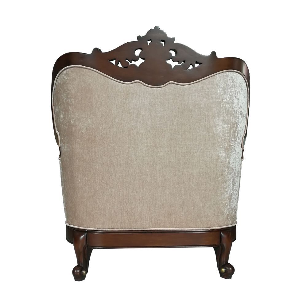 Devayne - Chair With 2 Pillows (Same Lv01584) - Pattern Fabric & Dark Walnut