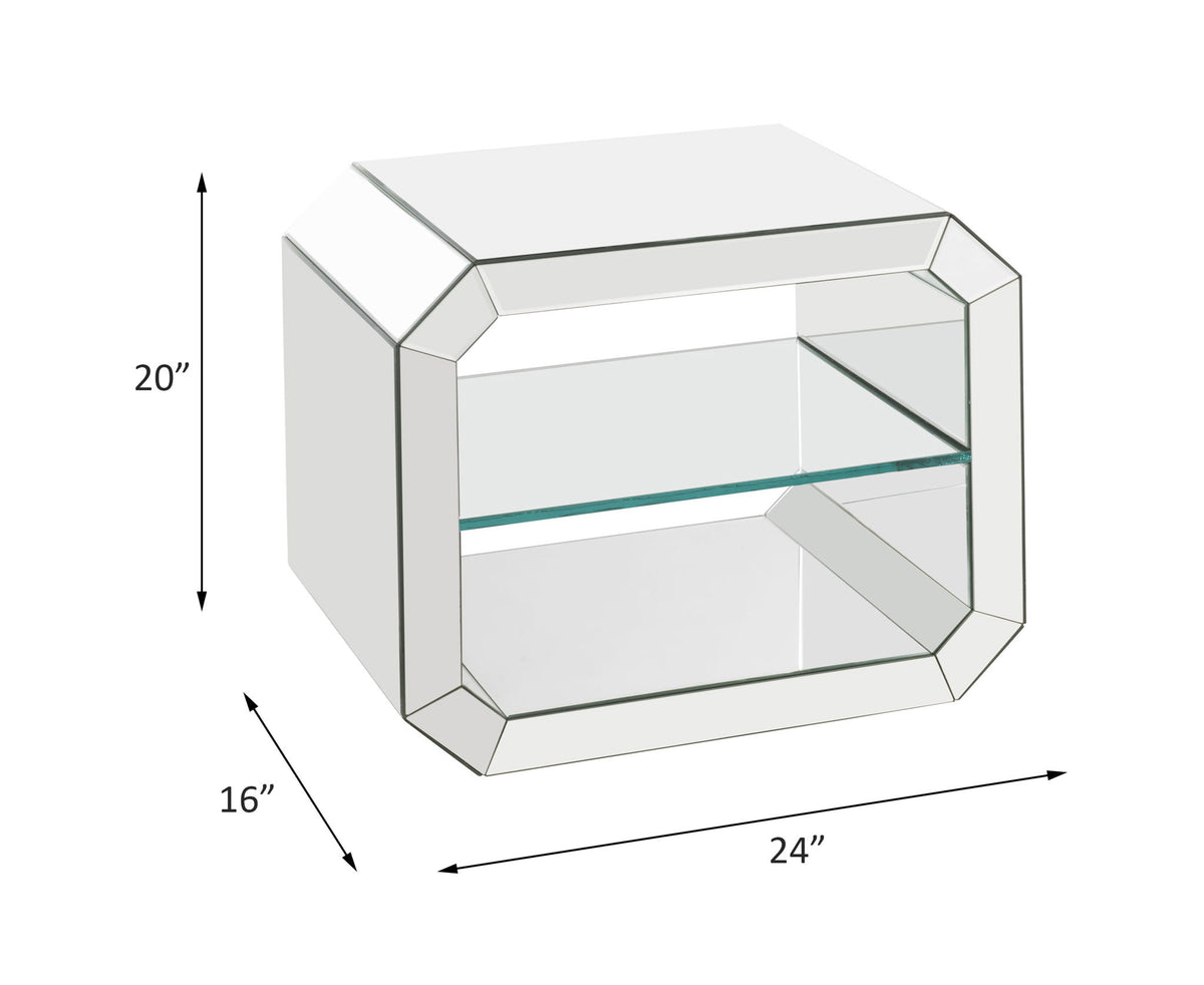 Dominic - 20" Accent Table - Mirrored