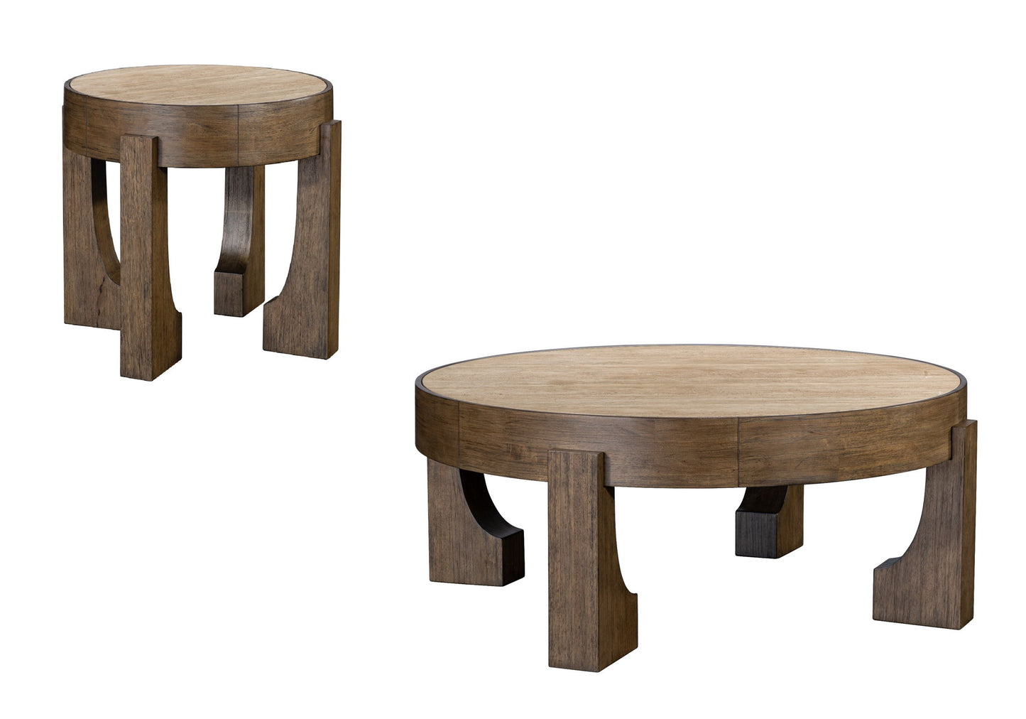 Canyon - Cocktail Table - Espresso / Travertine