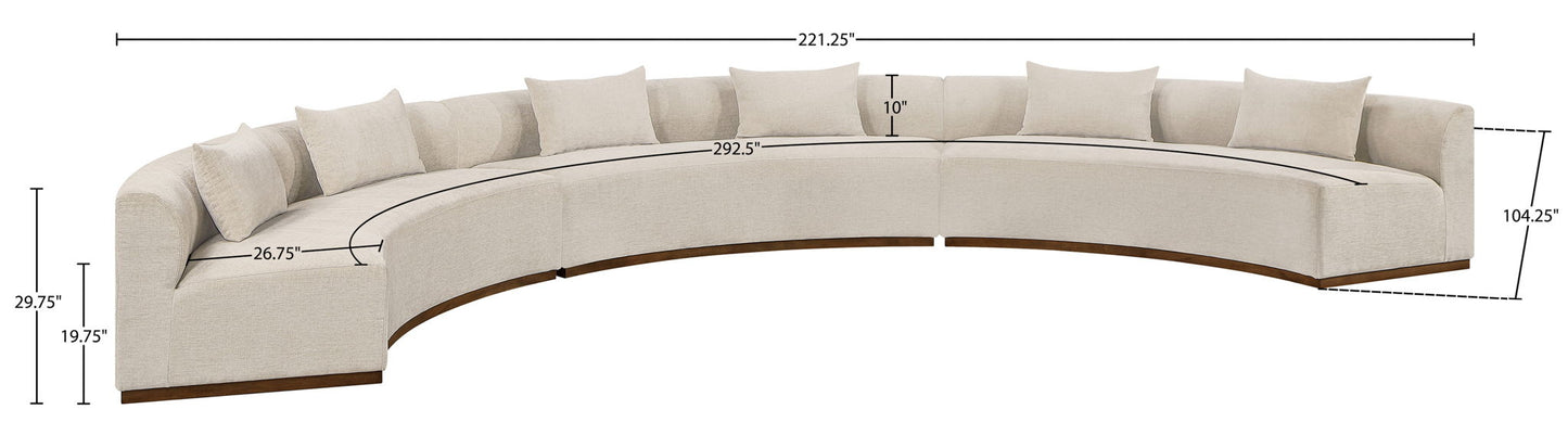 Avanti - Chenille Fabric Upholstered 3 Piece Modular Sectional