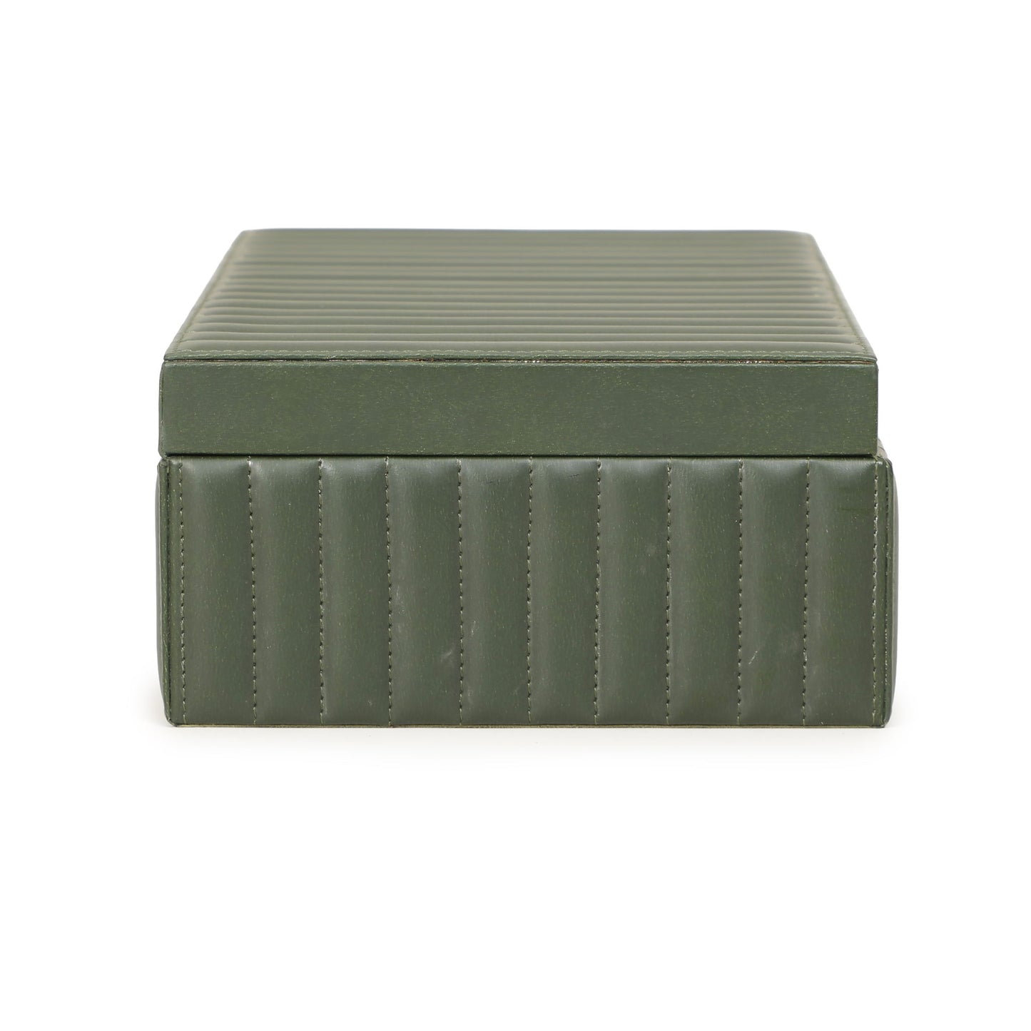 Eton - Ribbed Vegan Leather Hospitality Grade Storage Box - Green