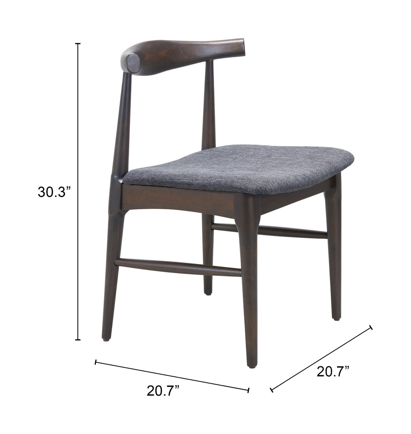 Tuzka - Dining Chair (Set of 2) - Gray / Espresso