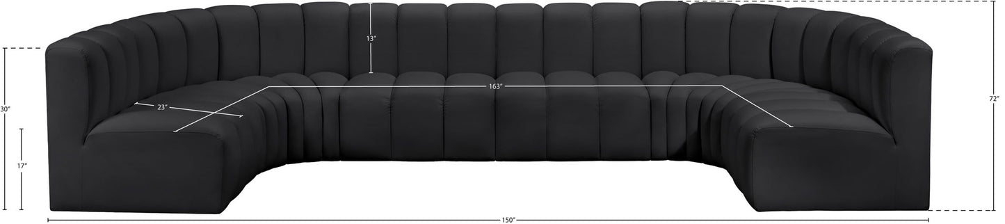 Arc - Faux Leather Modular U-Shaped Sectional