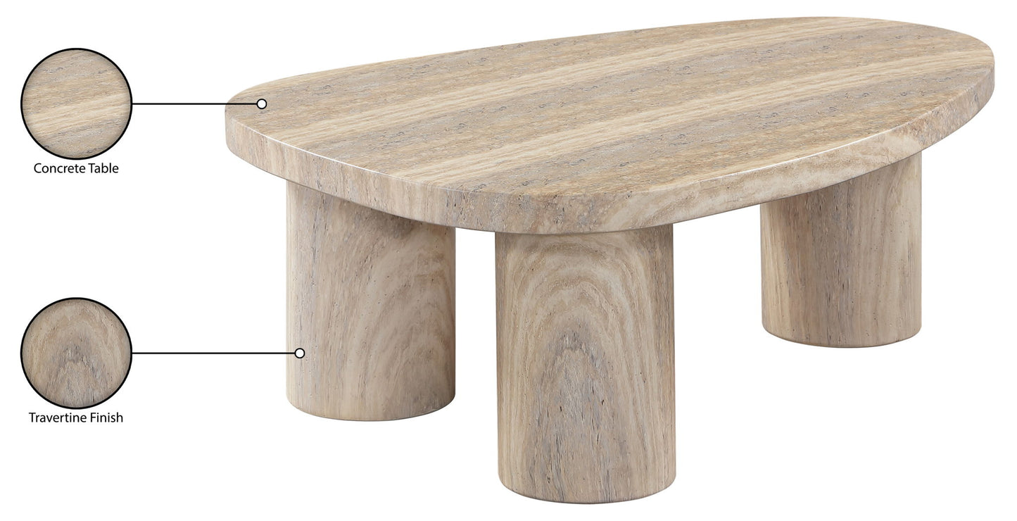 Teramo - Traverine Concrete Indoor/Outdoor Coffee Table