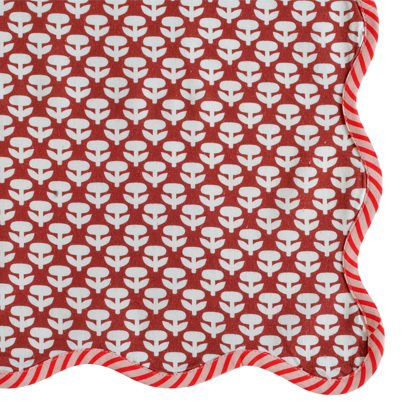Crissy - Cotton Canvas Printed Napkins (Set of 4) - Rust Vintage Floral