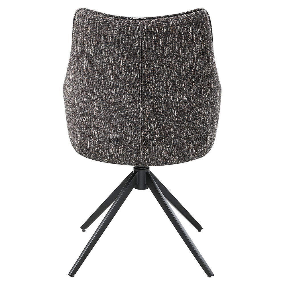 Malika - Side Chair With Swivel (Set of 2) - Brown Chenille