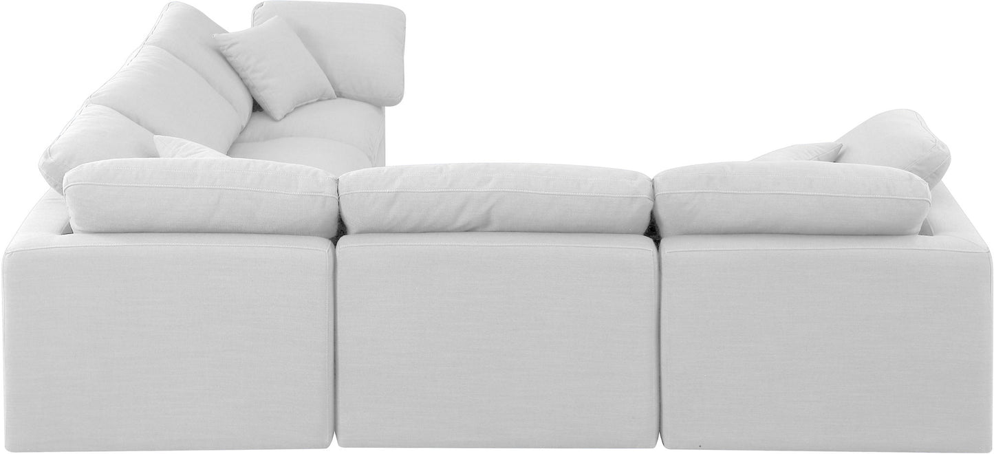 Indulge - Linen 5 Piece Modular Corner Sectional - White