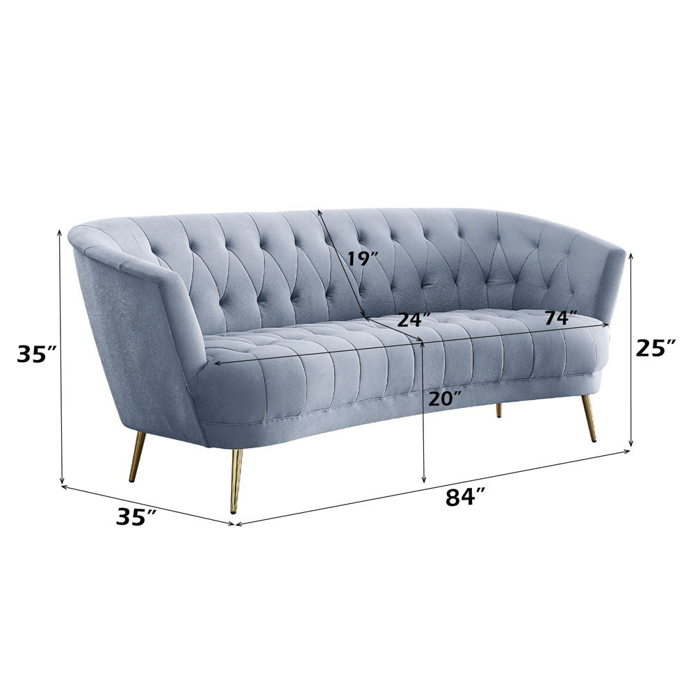 Bayram - Sofa - Light Gray Velvet