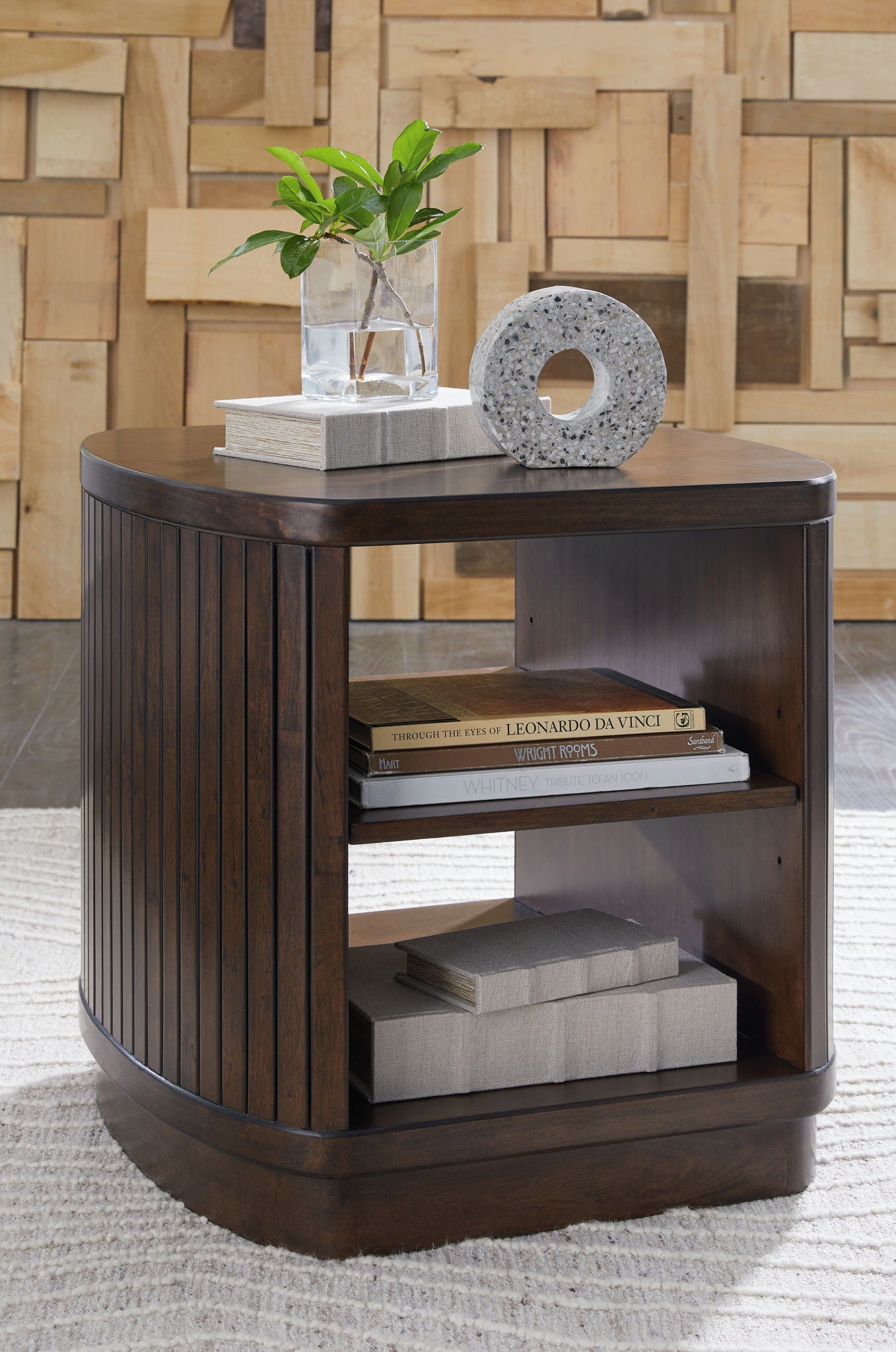 Korestone - Square End Table - Dark Brown
