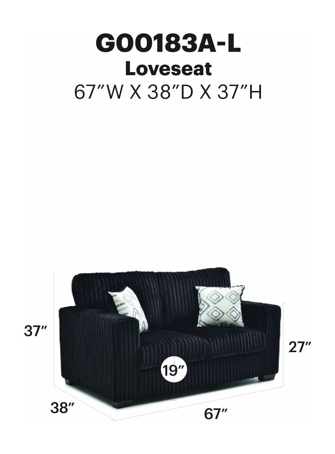 Glory Furniture - Teddy - Loveseat