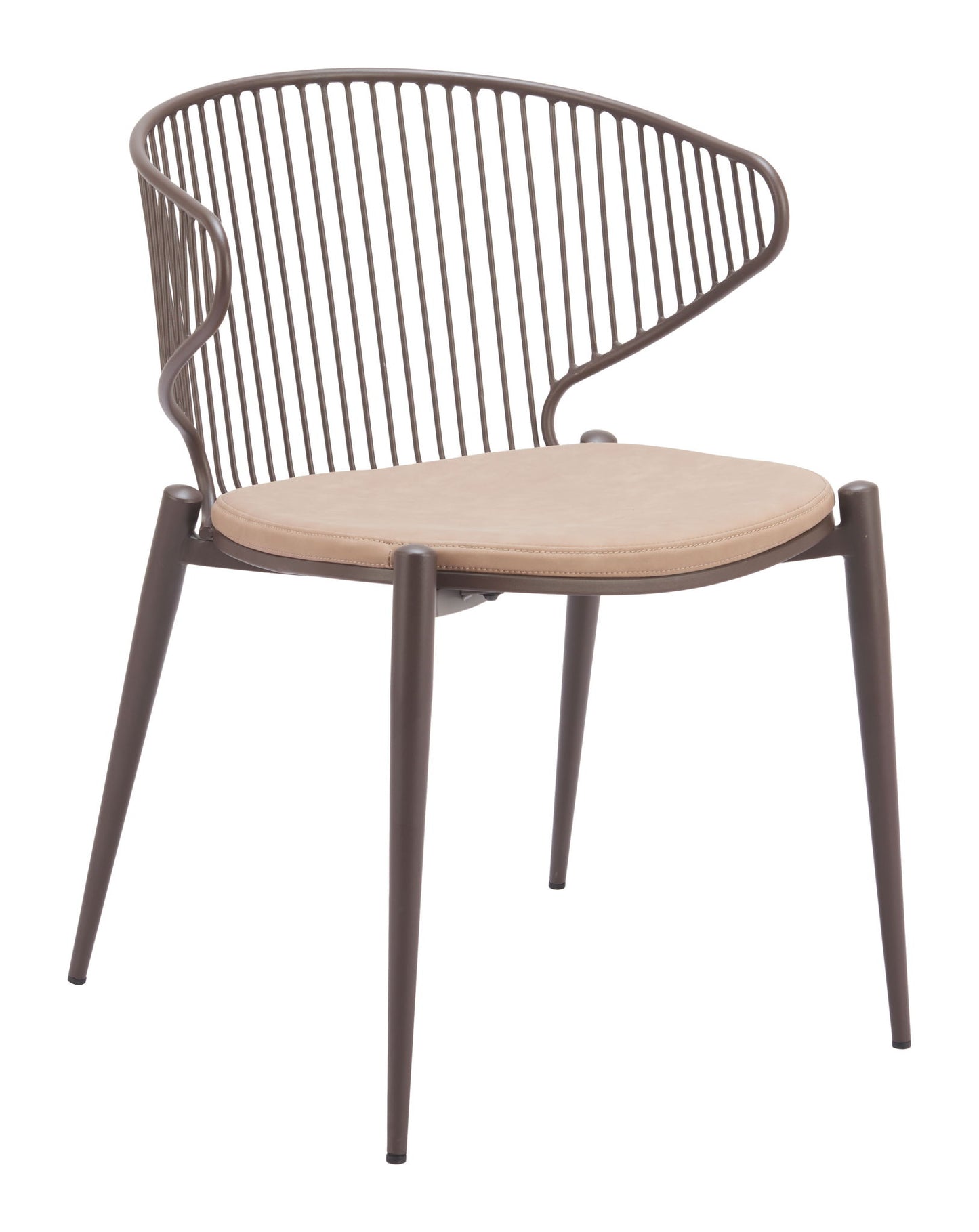 Silues - Dining Chair (Set of 2) - Taupe & Brown
