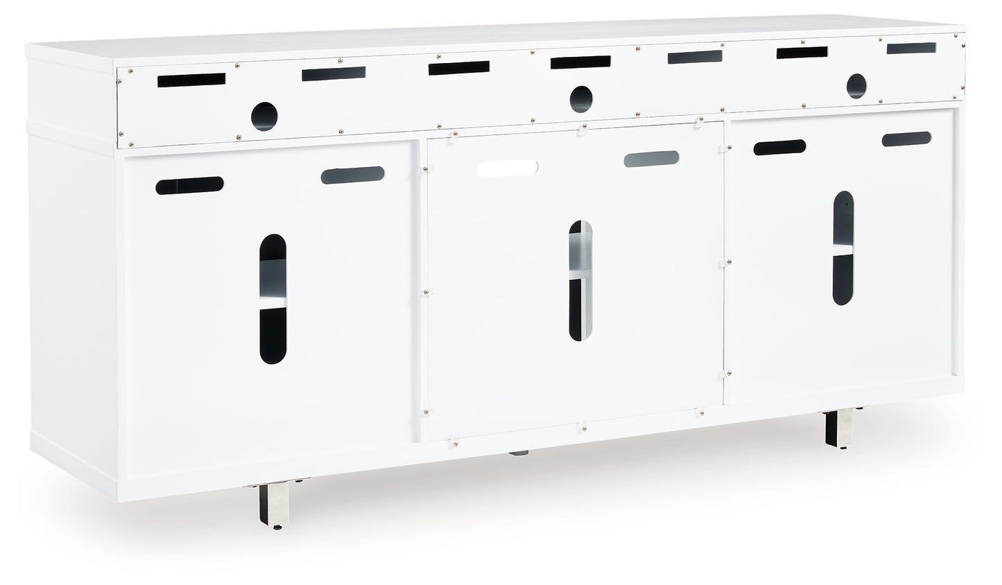 Gardoni - XL TV Stand With Fireplace Option - White / Black