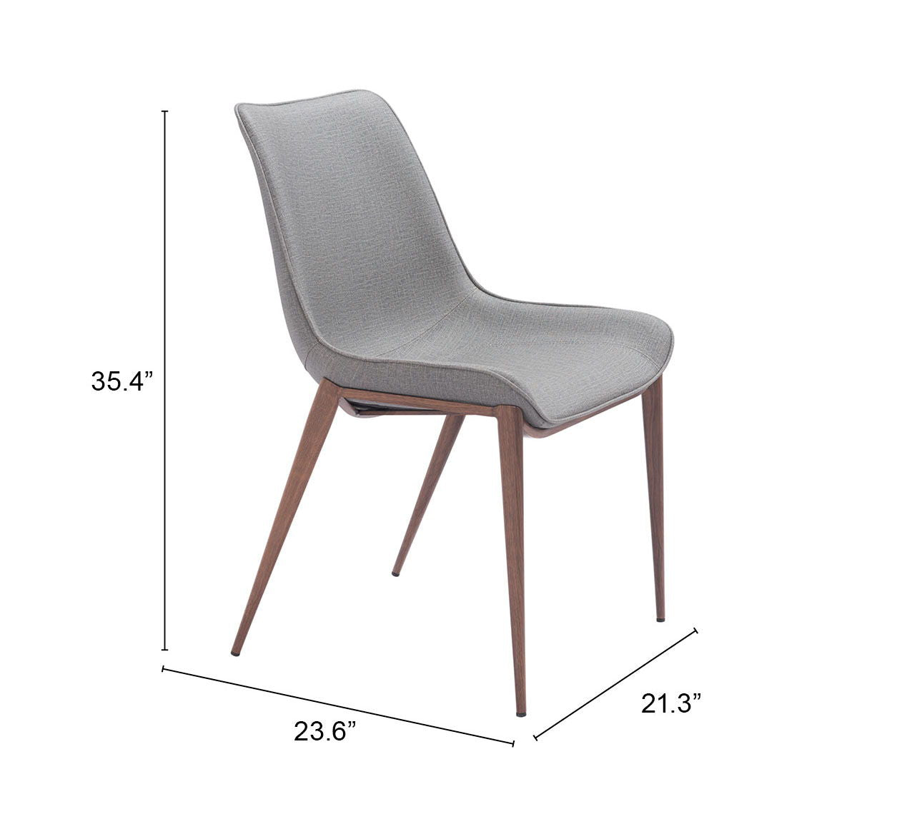 Magnus - Dining Chair (Set of 2) - Slate Gray / Walnut