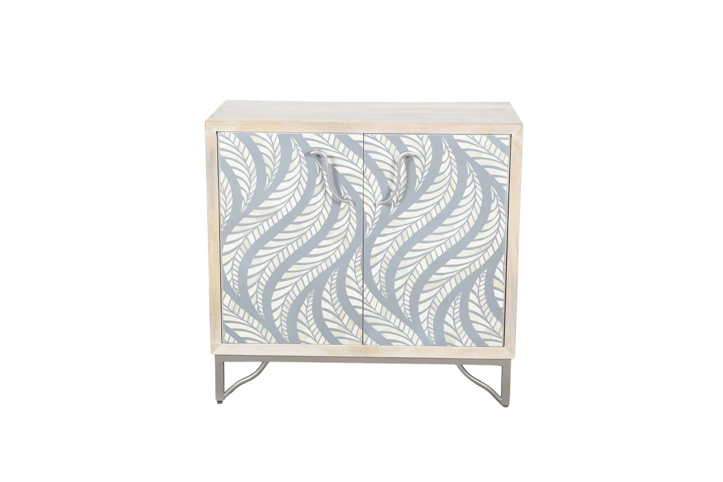 Leia - Bar Cabinet - White Mango / Ivory Bone / Gray