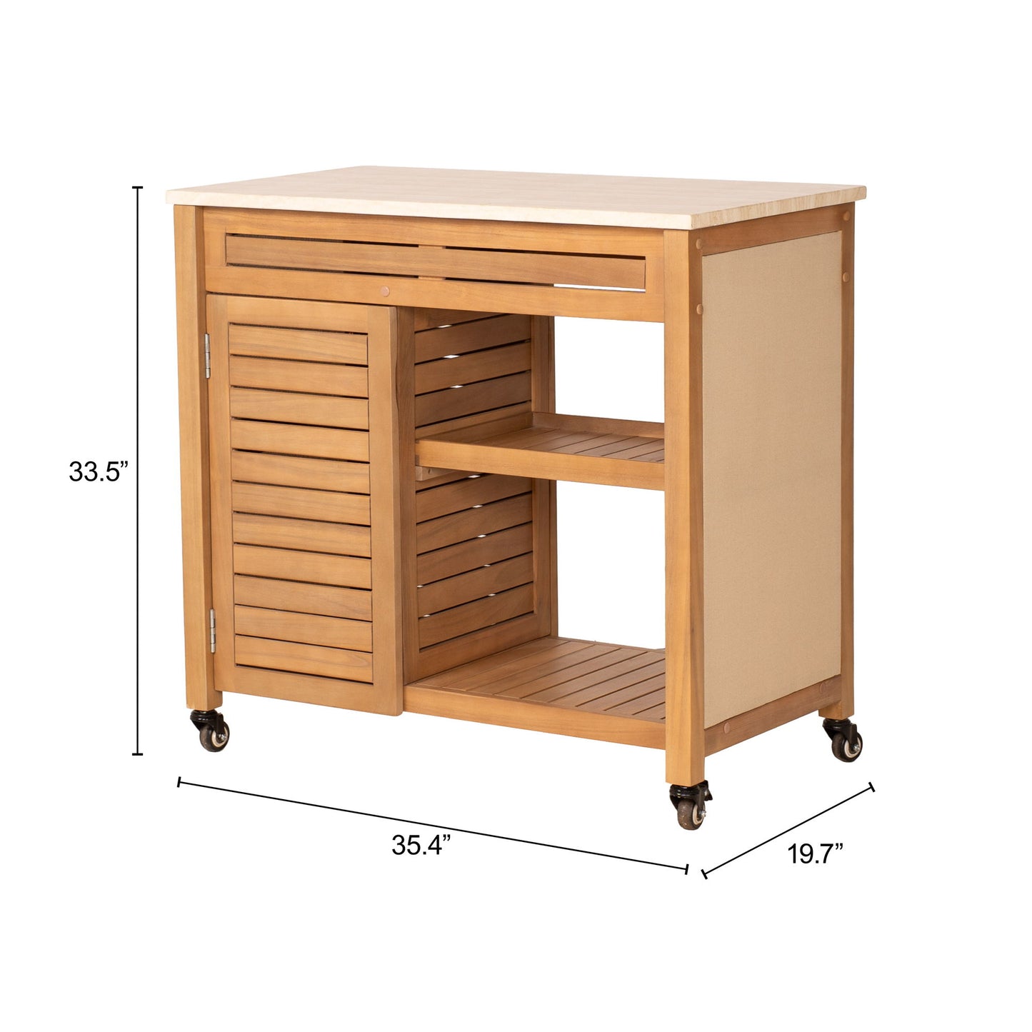 Valtan - Bar Cart - Natural / Beige