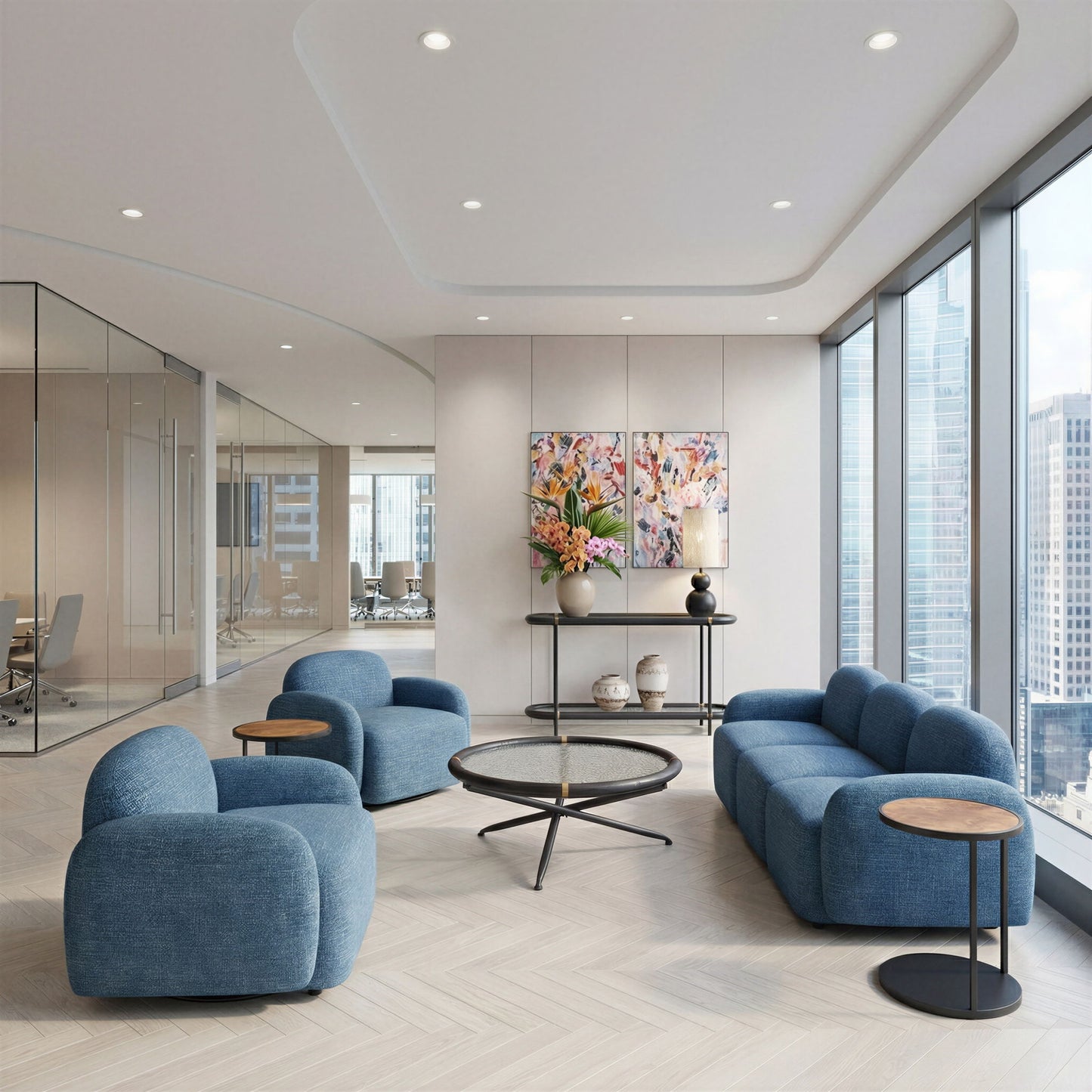 Cleo - Swivel Chair - Blue