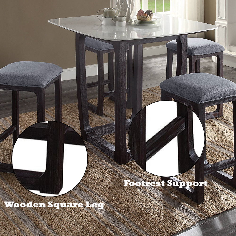 Razo - Counter Height Stool - Fabric & Weathered Espresso