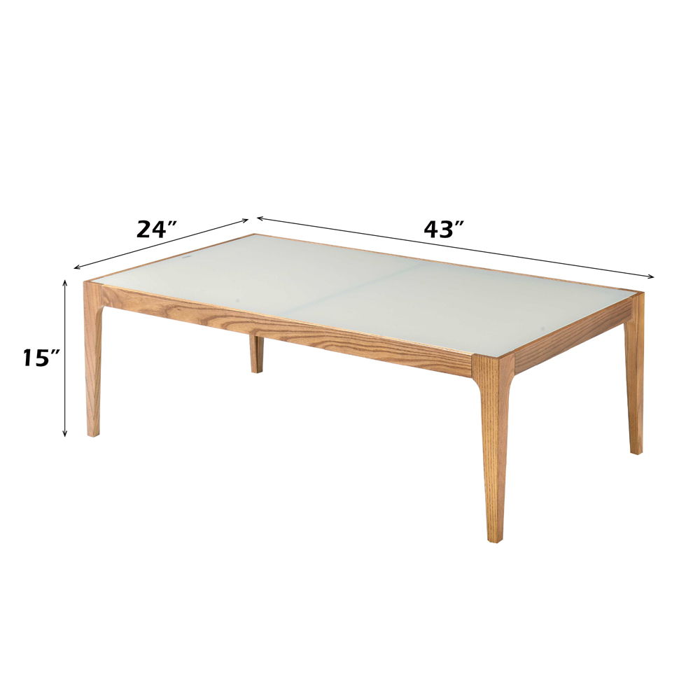 Gwynn - Coffee Table - Frosted Glass & Natural