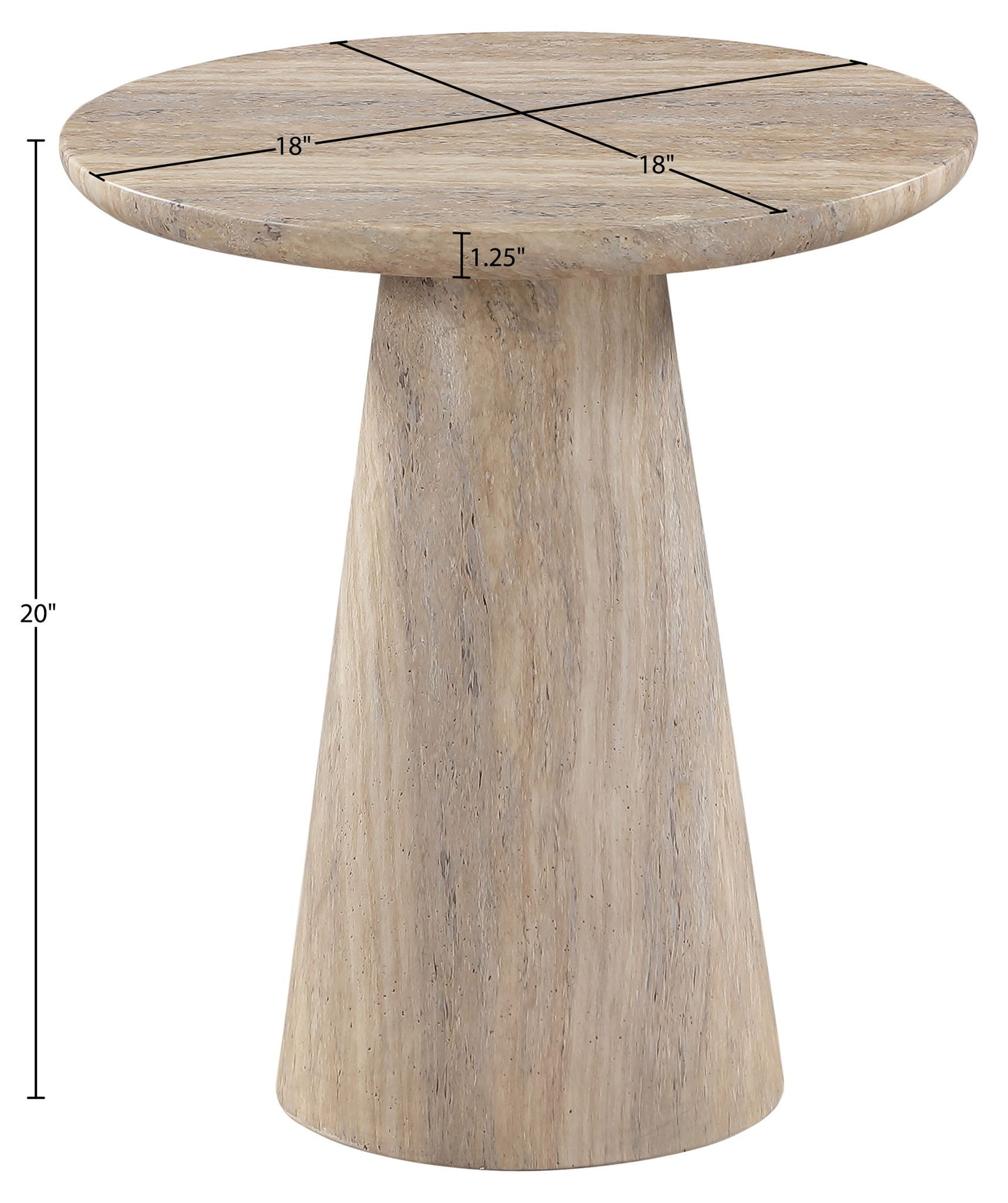 Cassino - Concrete Indoor/Outdoor End Table - Travertine