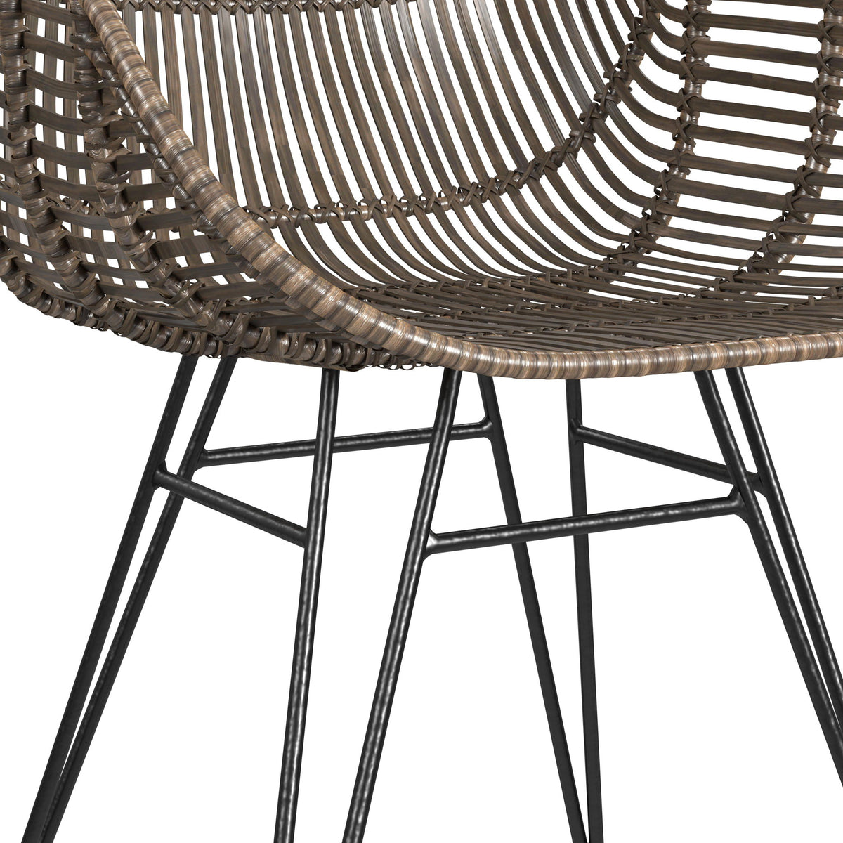 Ryanne - Arm Dining Chair (Set of 2) - Dark Rattan / Black