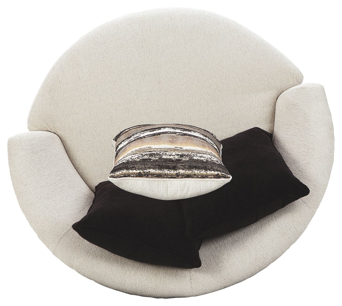 Cambri - Oversized Round Swivel Chair - Snow