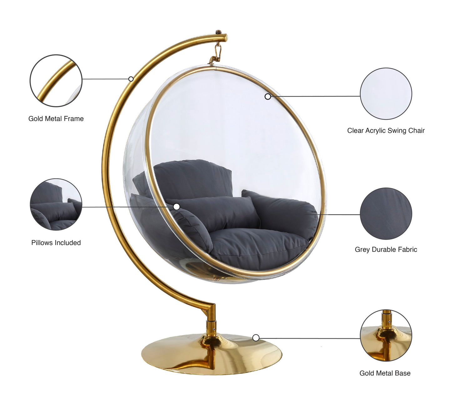 Luna - Swing Bubble Accent Chair