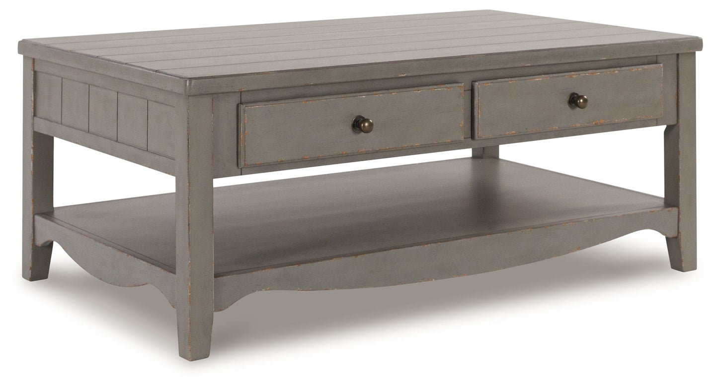Charina - Rectangular Cocktail Table - Antique Gray