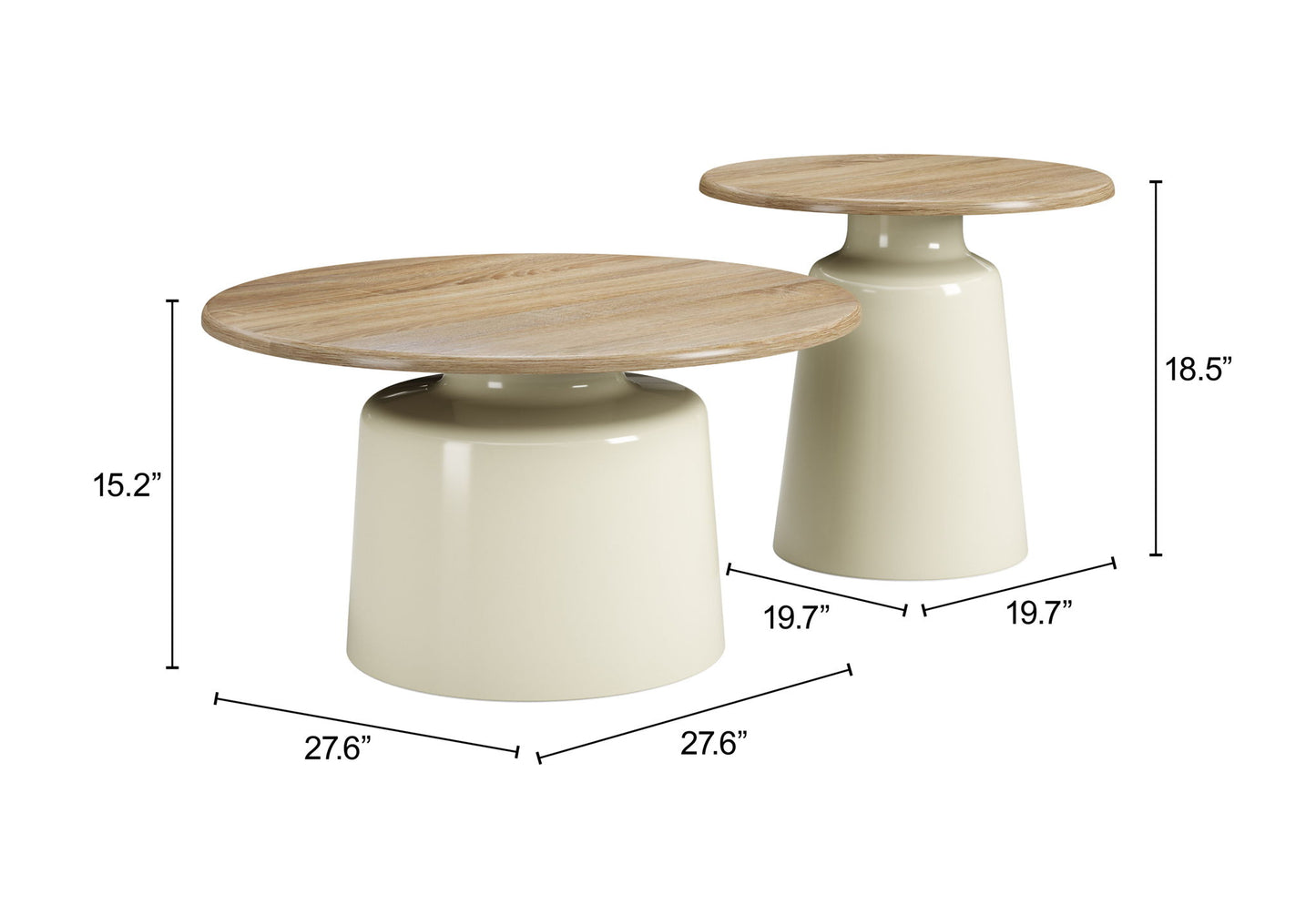 Lireen - Coffee Table Set - Natural / Ivory