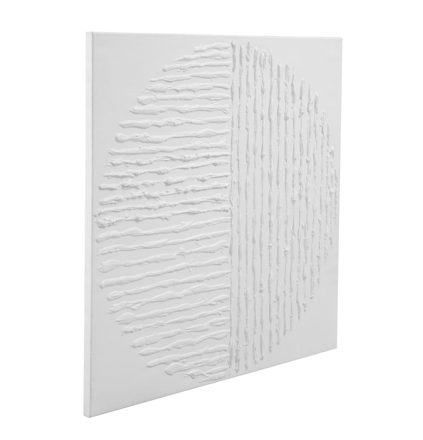 Textured Circle Canvas Art - White