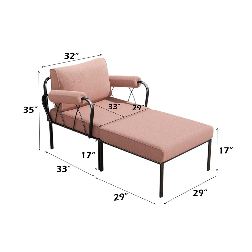 Rajni - Patio Arm Chair - Pink Fabric & Black