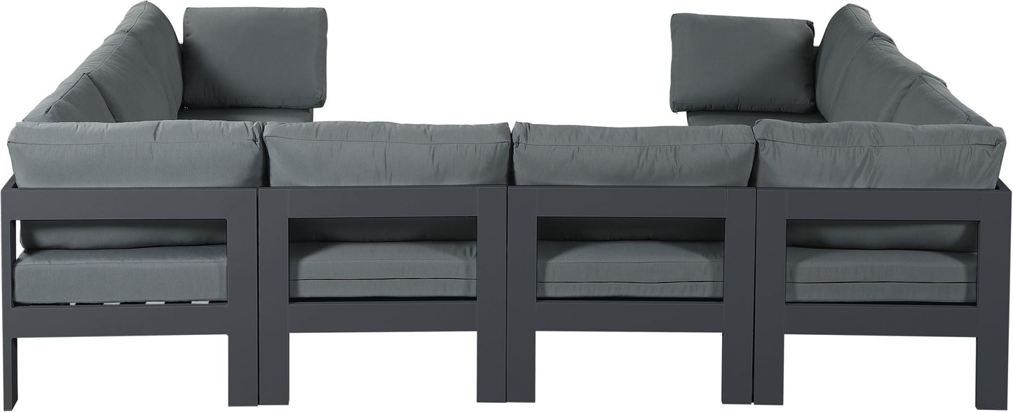 Nizuc - Outdoor Patio 8 Piece Modular Sectional With Gray Frame