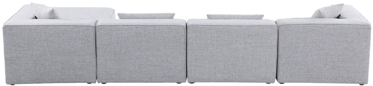 Cube - Linen 5 Piece Modular Sectional With Chaise