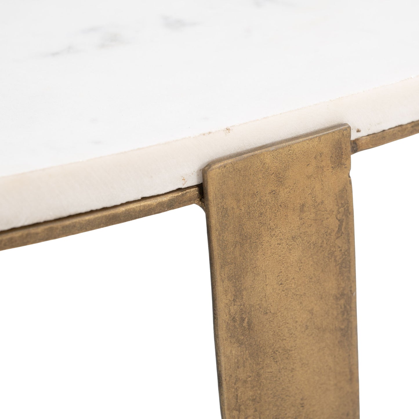 Orion - Accent Table - White / Brass