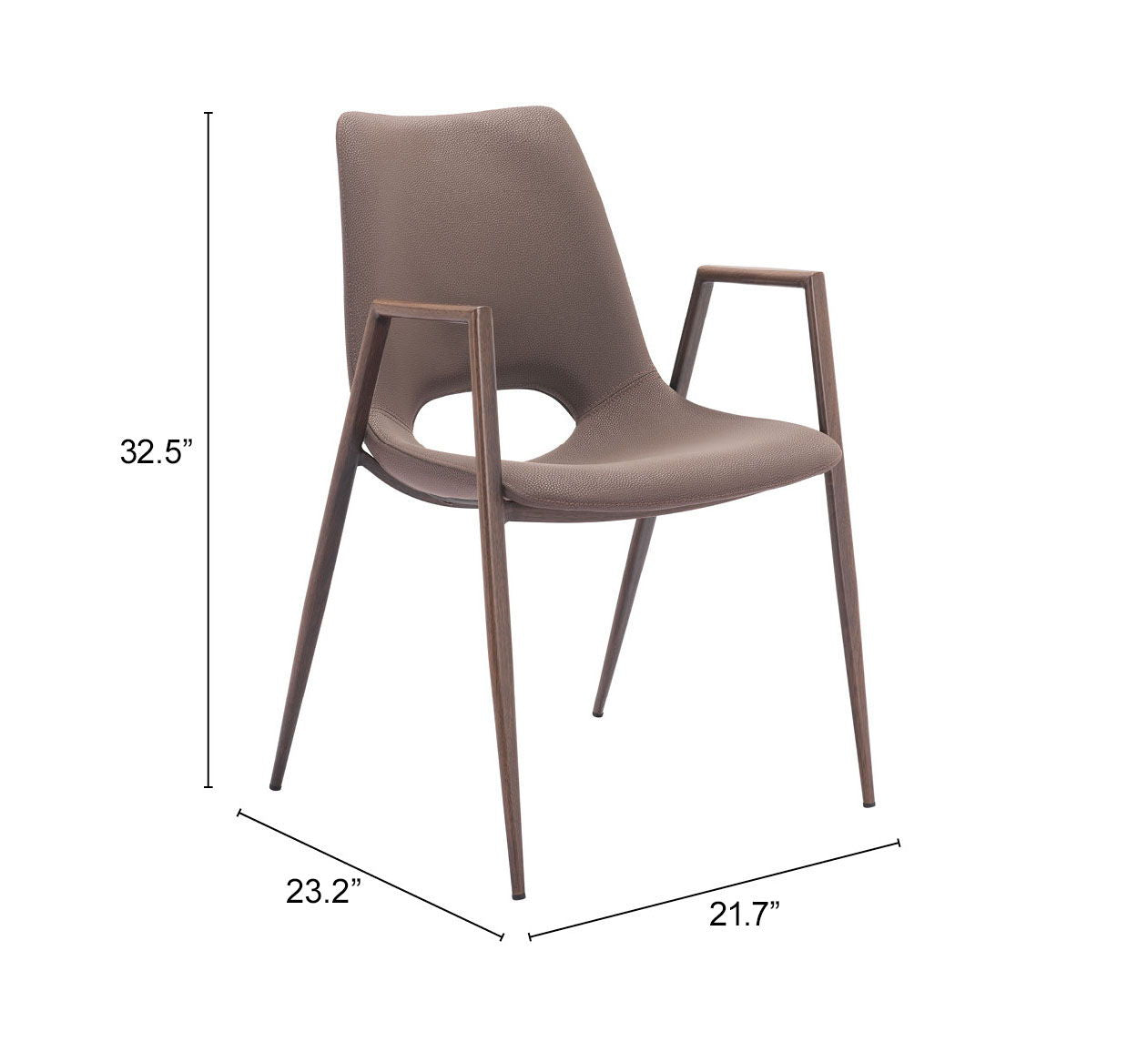 Desi - Dining Chair (Set of 2) Walnut Legs