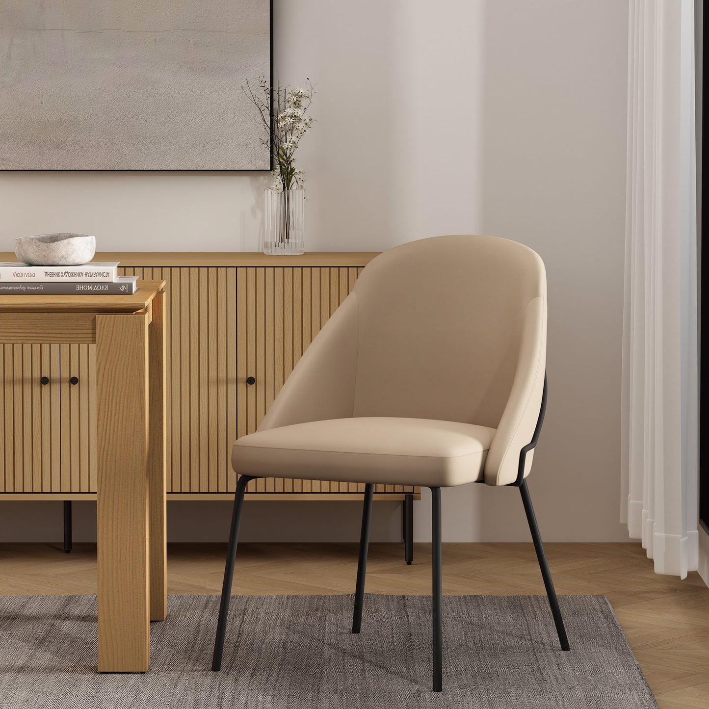 Manhattan Gracie - Dining Chair With Black Legs