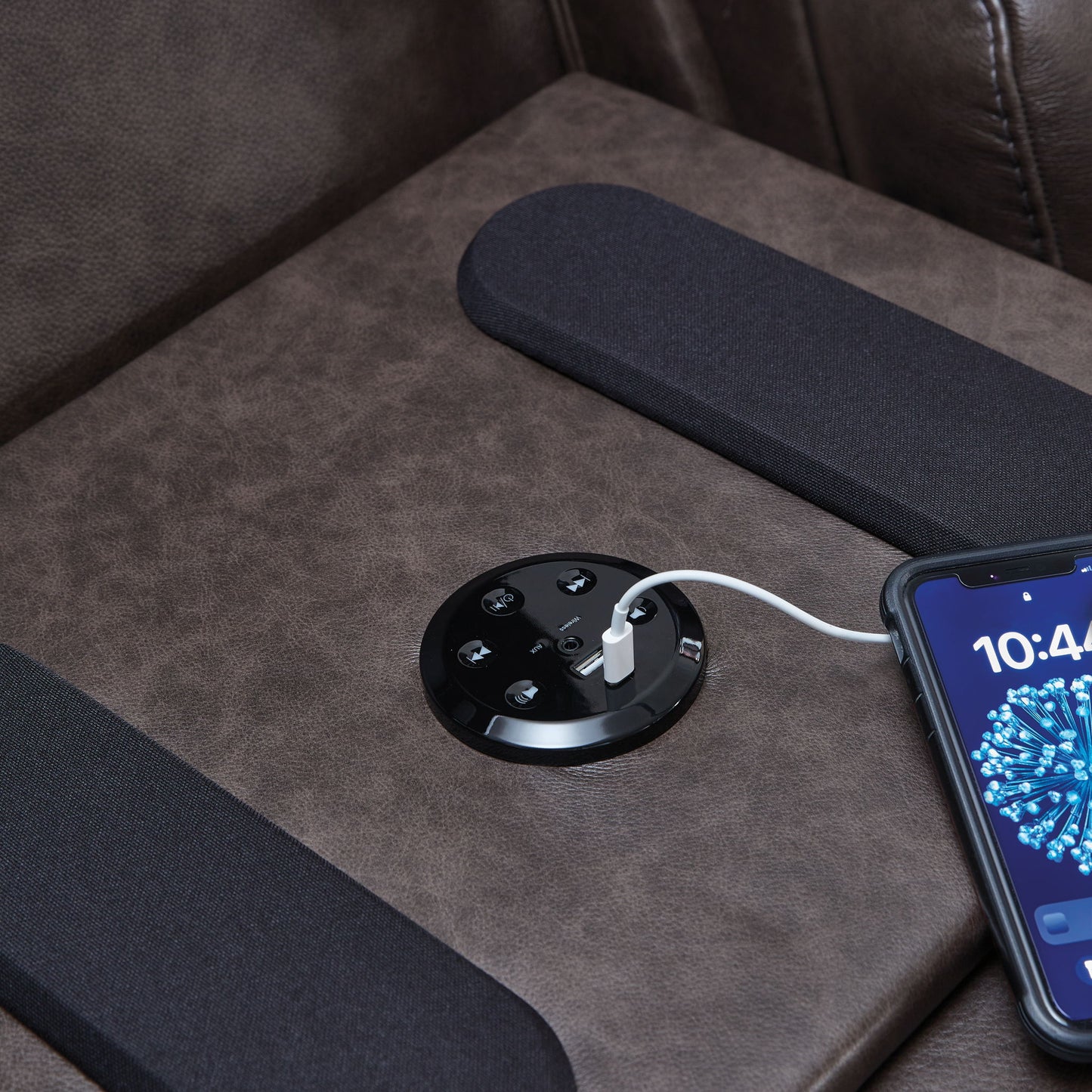 Crossplex - Power Reclining Sofa With Adjustable Headrest - Smoke